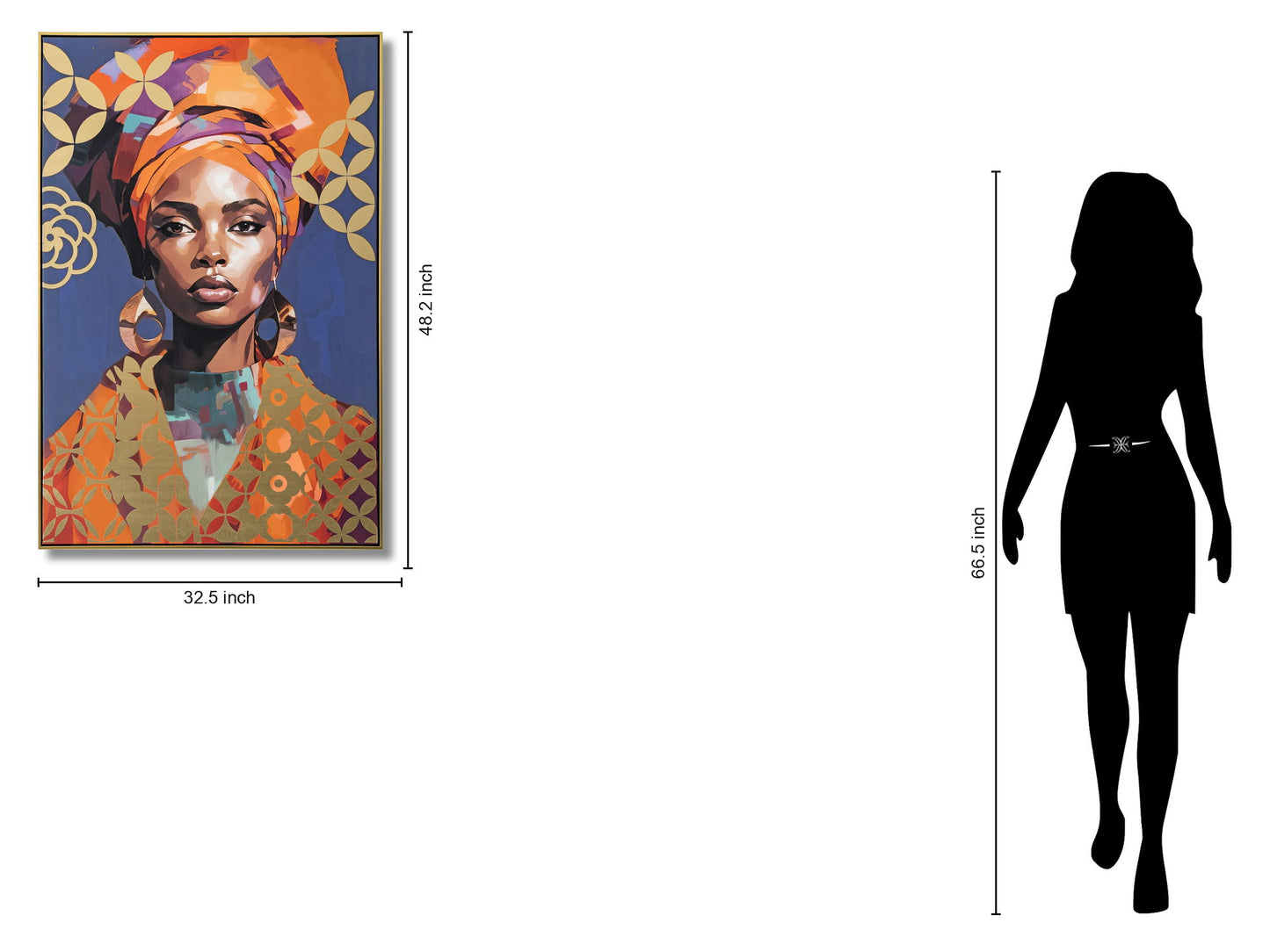 Radiant Aura Elegance - 33" x 48" Framed Wall Art - Orange