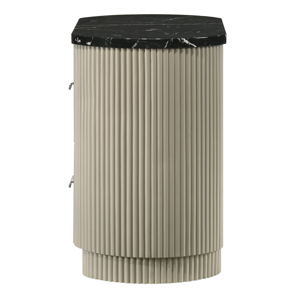 Travonte - Nightstand - Gray / Beige