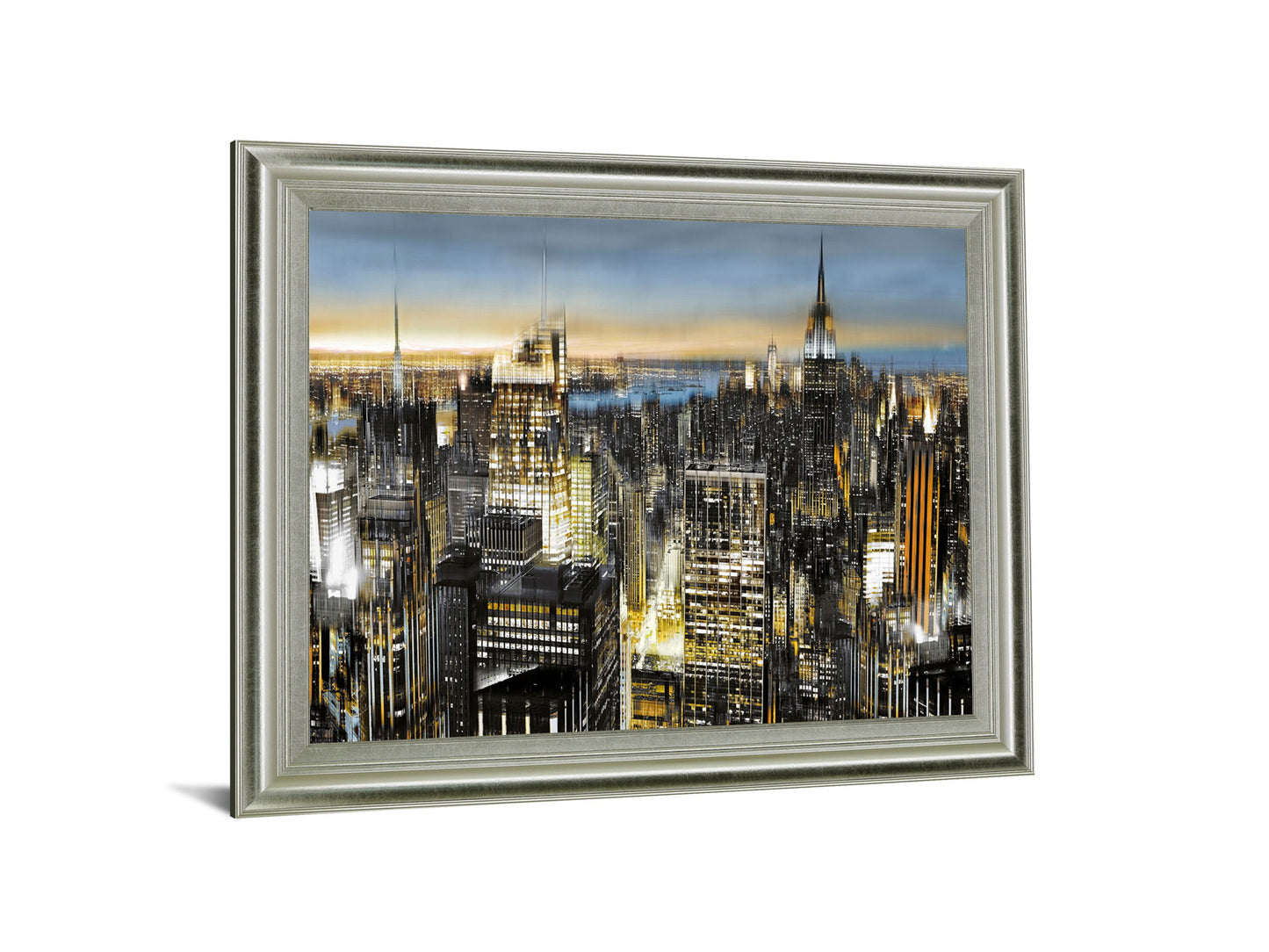 Electric Skyline - 28" x 34" Framed Wall Art - Dark Gray