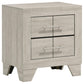 Trenton - 2-Drawer Nightstand Bedside Table - Rustic Cream