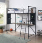 Cordelia - Twin Loft Bed With Desk - Antique Oak, Sandy Black & Dark Bronze Hand-Brushed