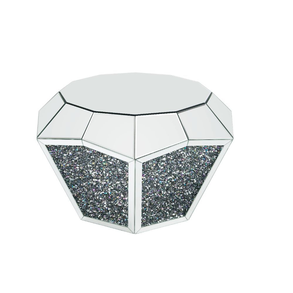 Noralie - 18" Coffee Table - Mirrored & Faux Diamonds