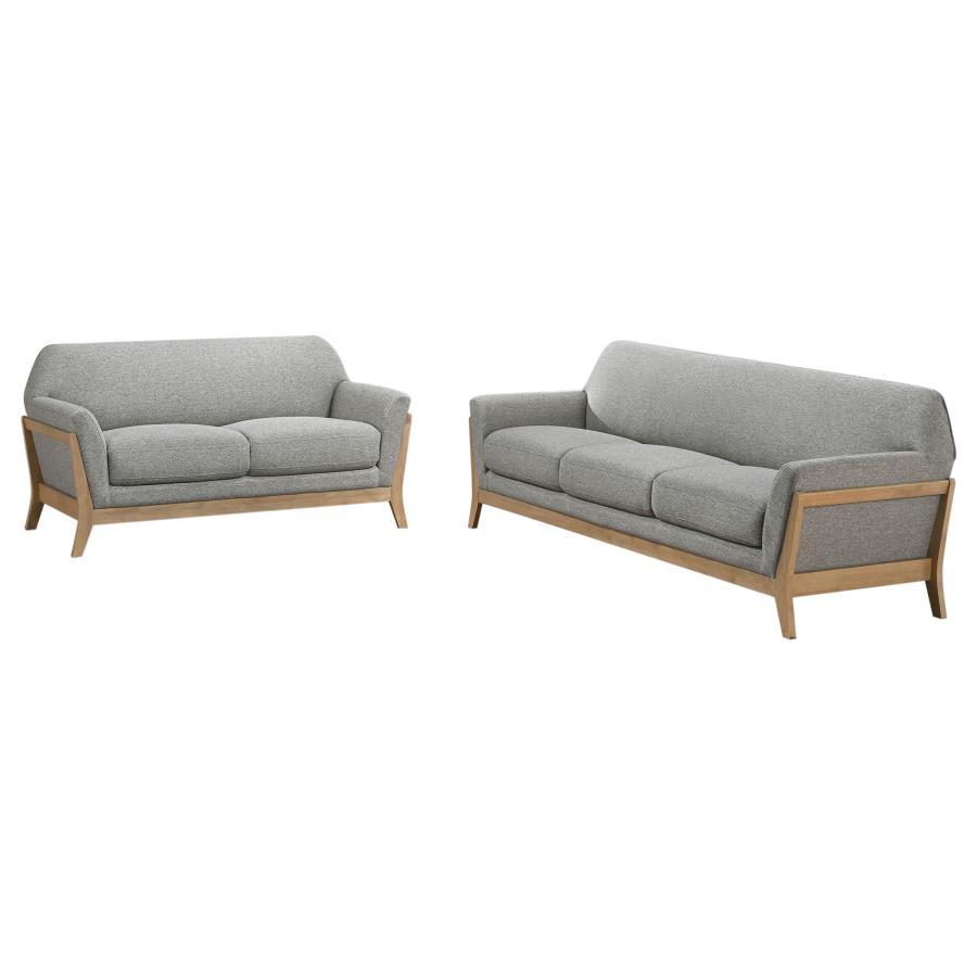 Vaughn - Fabric Upholstered Flared Arm Sofa Set