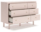Wistenpine - Six Drawer Dresser - Blush