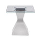 Jenny - Glass Top Stainless Steel Table