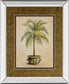 Potted Palm Il - Mirror Framed Print Wall Art - Light Brown