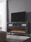 Todoe - 2 Pc. - 65" TV Stand with Wide Fireplace Insert - Gray