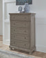Lettner - Five Drawer Chest - 2-handles - Light Gray