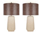 "Rustic Harmony" Ceramic Table Lamp (Set of 2) - Rock