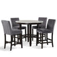 Celeste - Round Counter Table With 4 Chairs - Black / Gray