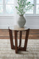 Tanidore - Round End Table - Warm Brown