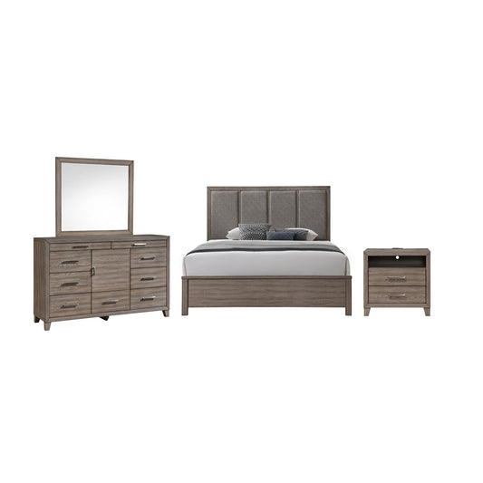 Harrisburg - 6/6 Eastern King 4 Piece Bedroom Set (Bed, Dresser, Mirror, Nightstand) - Dark Gray