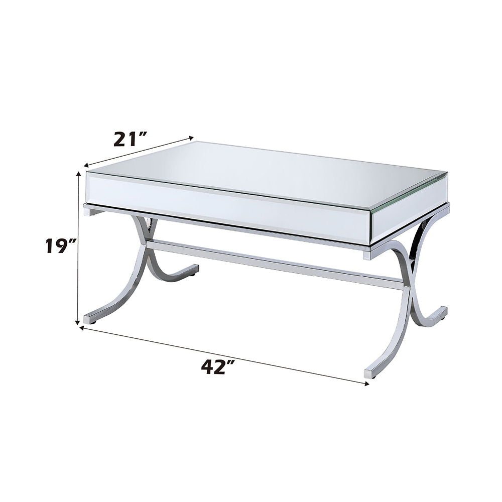 Yuri - Coffee Table - Mirrored & Chrome