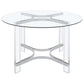 Keeling - 5 Piece Round Glass Top Acrylic Dining Set - Chrome