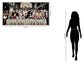 Gala Muse Gathering - 32" x 63" Framed Wall Art - Dark Gray