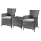 Tashelle - 3 Piece Patio Bistro Set - Gray Fabric & Gray Wicker