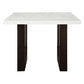 Edwyn - Counter Height Table - White Natural Marble Top & Espresso