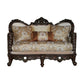 Devayne - Loveseat With 4 Pillows Same Lv01583) - Pattern Fabric & Dark Walnut