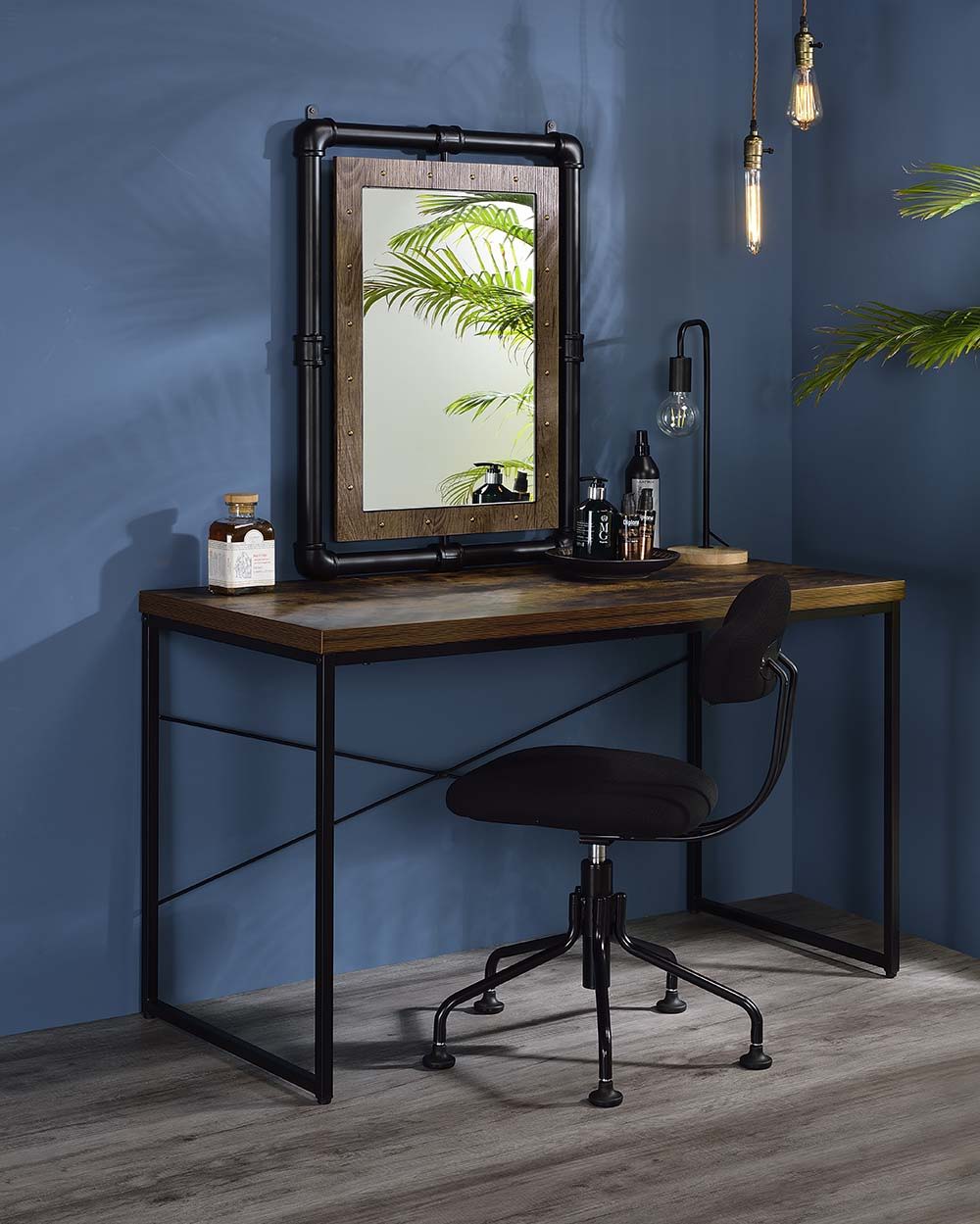 Bob - Console Table Same 92396) - Weathered Oak & Black