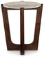 Tanidore - Round End Table - Warm Brown
