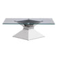 Jenny - Glass Top Stainless Steel Table