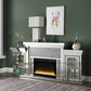 Noralie - Fireplace With LED - Mirrored & Faux Diamonds