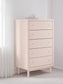 Wistenpine - Five Drawer Chest - Blush