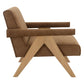 Zoey - Accent Chair - Chocolate Suede & Oak