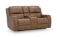 5Z-Syran - Power Reclining Loveseat With Console / Adjustable Headrest - Caramel