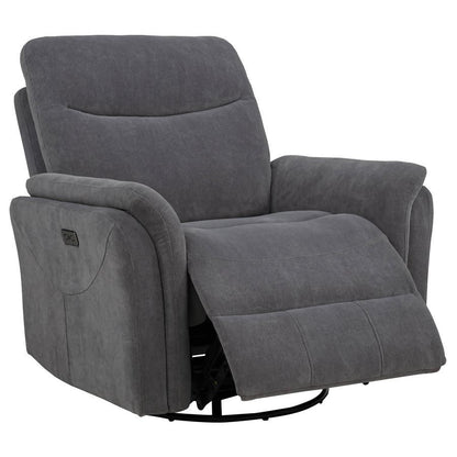 Adler - Upholstered Power Swivel Glider Recliner