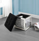 Noralie - 16" Ottoman With Storage - Mirrored & Faux Diamonds