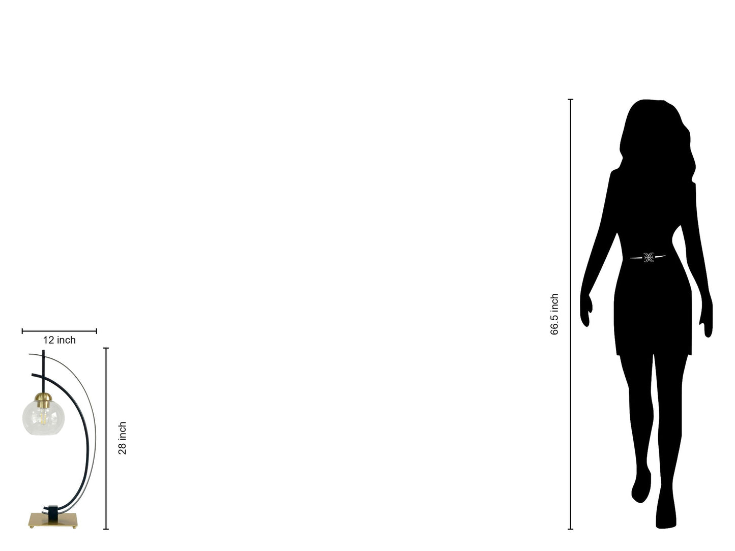 "Eclipse Aura" Metal Table Lamp With Glass Globe (Set of 2) - Matte Black / Gold / Clear Glass