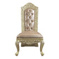 Vatican - Side Chair Set of 2) - Synthetic Leather & Champagne Silver