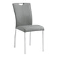 Pagan - Side Chair Set of 2) - Gray Synthetic Leather & Chrome