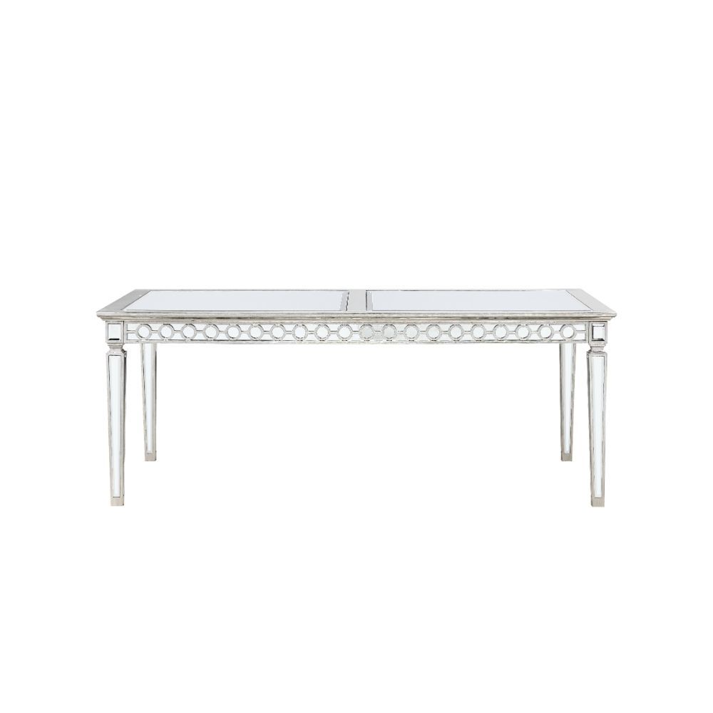 Varian - Dining Table 78"L) - Mirrored & Antique Platinum