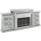 Noralie - Fireplace With LED & Bluetooth - Mirrored & Faux Diamonds