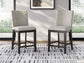 Neymorton - Upholstered Barstool (Set of 2) - Dark Grayish Brown