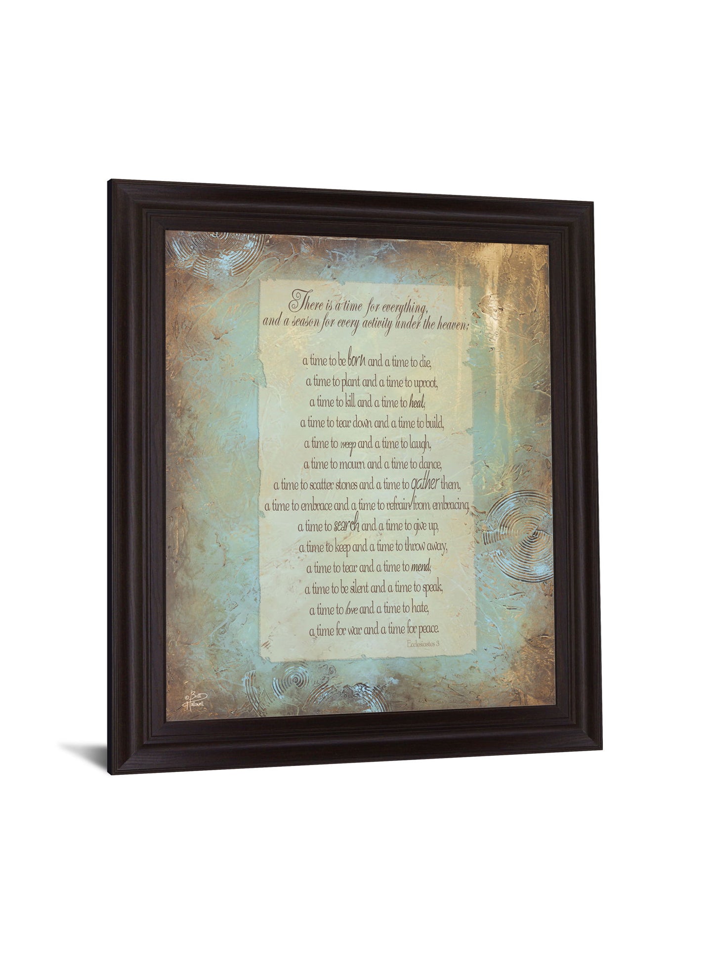 Golden Season Poem - 28" x 34" Framed Wall Art - Light Blue