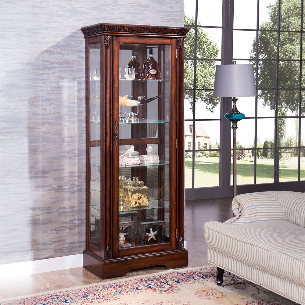 Addy - Curio Cabinet - Cherry