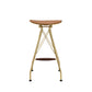 Dragea - Bar Stool Set of 2) - Whiskey Synthetic Leather & Gold