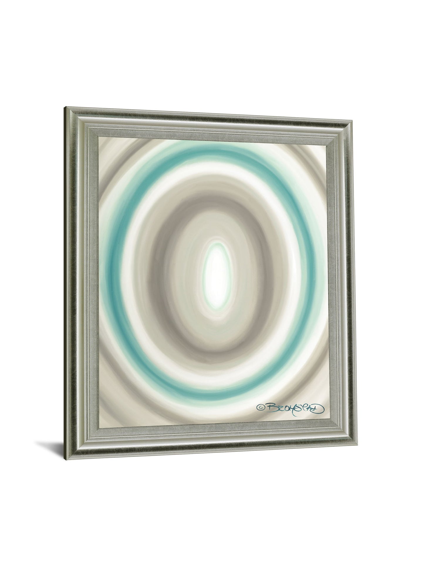 Aqua Ripple - 28" x 34" Framed Wall Art - Light Blue