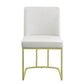Zazie - Side Chair Set of 2) - White Velvet & Gold