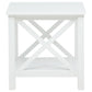 Skyview - Square Pine Wood Side End Table With Shelf - White