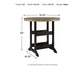 Fairen Trail - Round Bar Table w/Umb OPT - Black / Driftwood