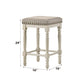 Tasnim - Counter Height Stool (Set of 2) - Tan Fabric & Antique White