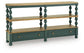 Finnworth - Console Sofa Table - Blue / Brown