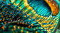 Peacock Droplets (Framed) - Blue