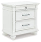 Kanwyn - Three Drawer Night Stand - Whitewash