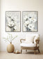 "Whispering Blooms I" Hand-Embellished Canvas In Frame - White / Gray / Black