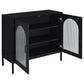 Jess - 2-Door Arched Fluted Glass Accent Cabinet - Black